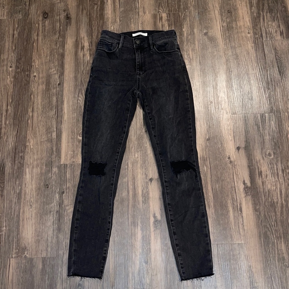 Women’s Distressed Black Denim Skinny Jeans